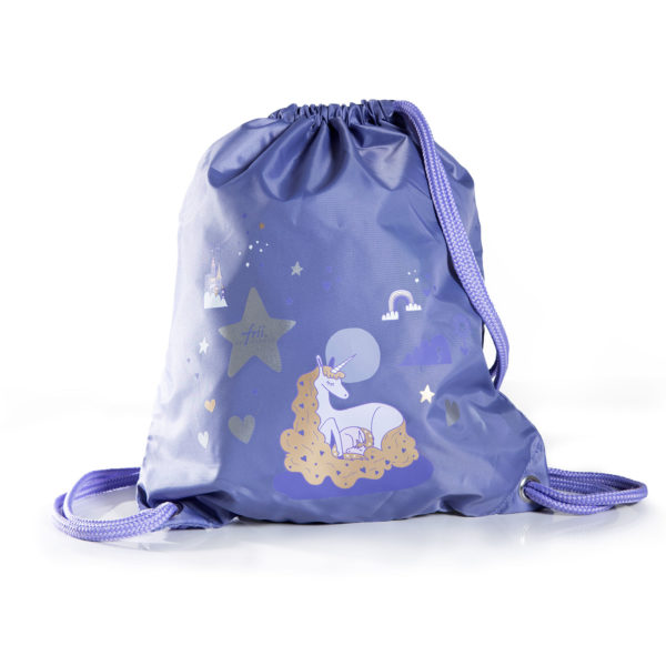 Retro Unicorn Purple skolesekk