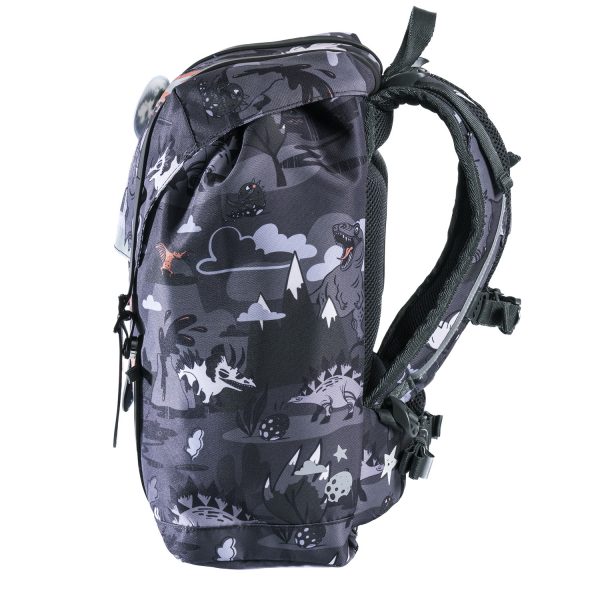 Retro Dinosaur Black skolesekk