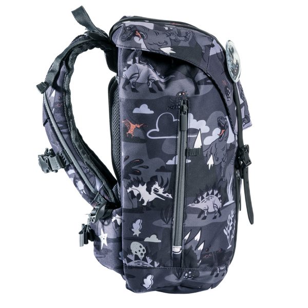Retro Dinosaur Black skolesekk