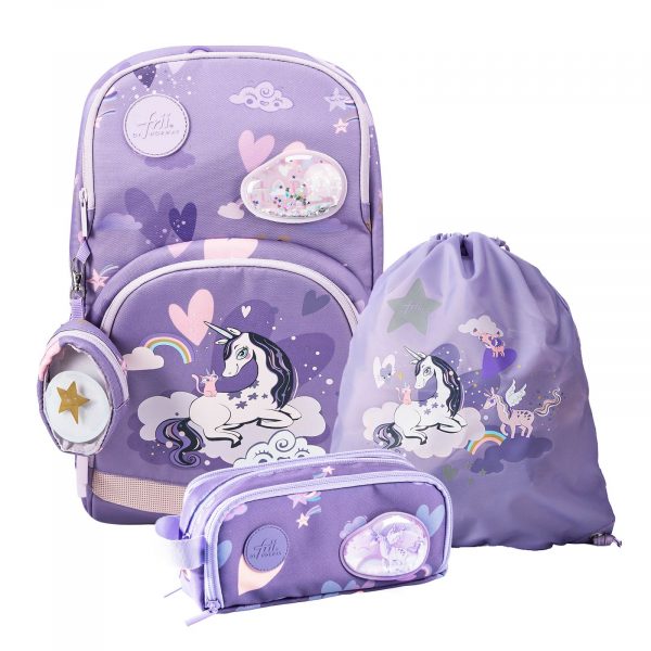 1.-3. klassesett 22L, 3 deler, Frii Easy Unicorn Purple