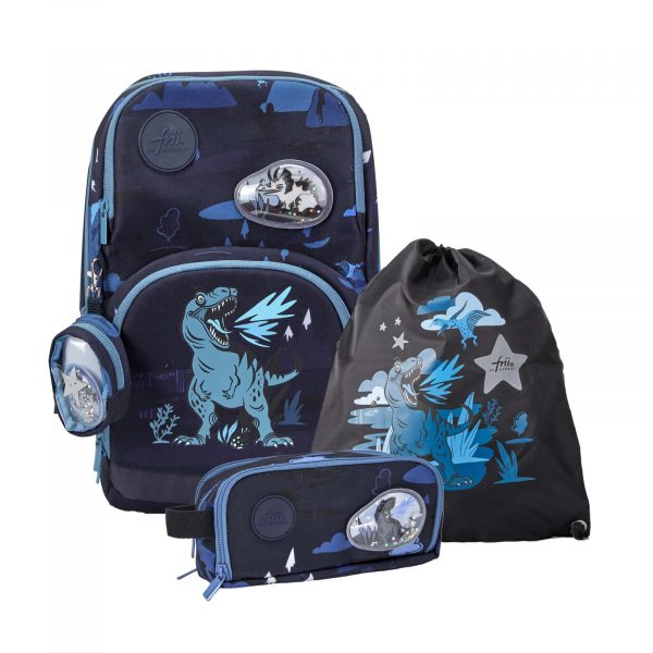 1.-3. klassesett 22L, 3 deler, Frii Easy Dinosaur Blue