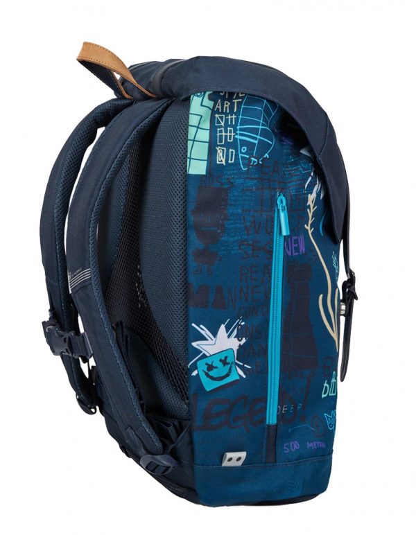 Frii Retro Blue Grafitti skolesekk