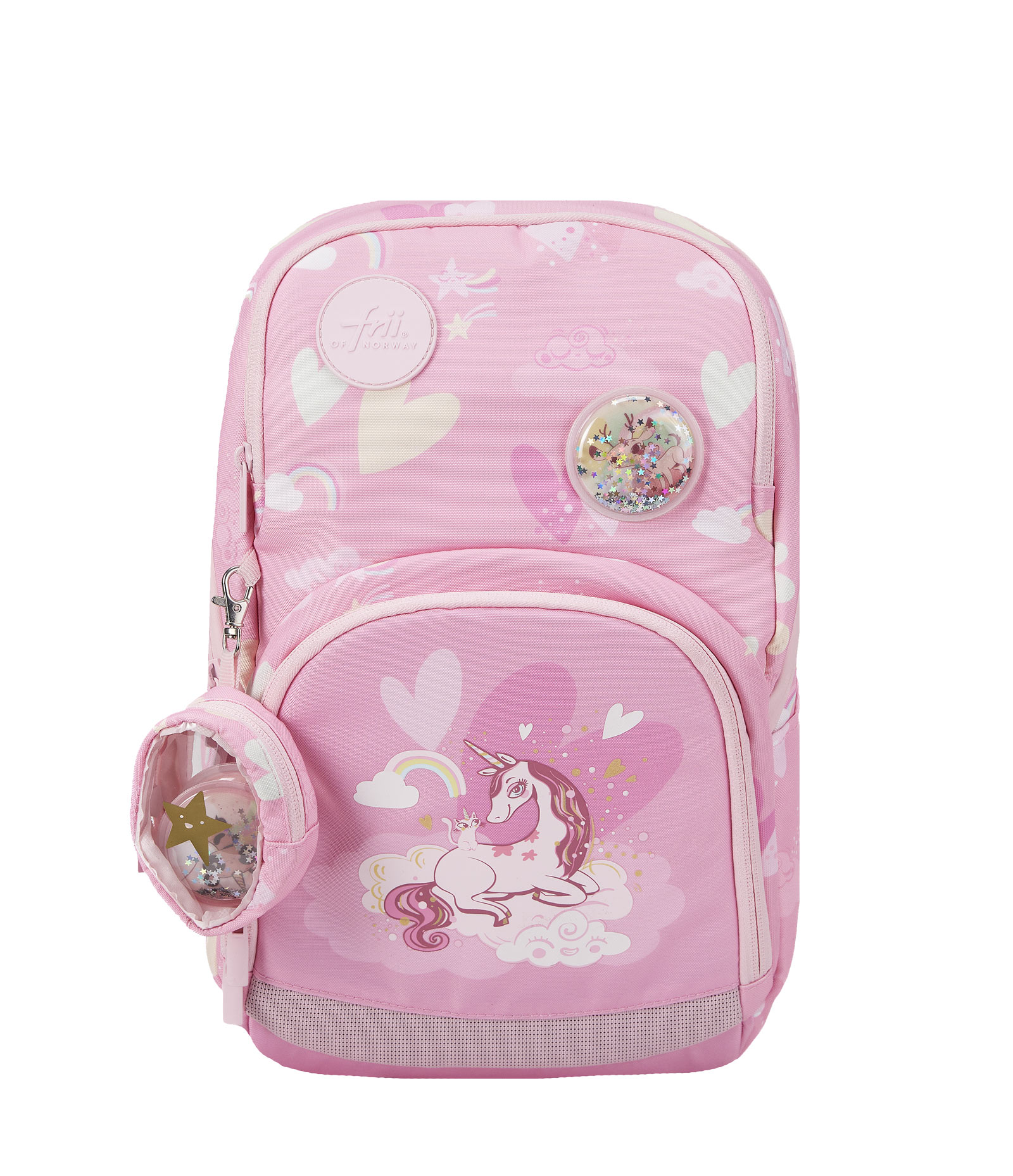 Frii Expand Pink Unicorn skolesekk